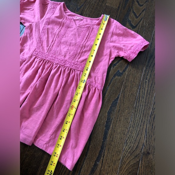 Garnet Hill Kids Girls XL Dusty Pink Pintucked Knit 100% Cotton Short-Sleeve Top - Picture 7 of 9